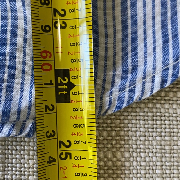 Lucky Brand Womens Cotton Blue/White Stripe Coastal Nautical Casual Shirt-Sz-M - Picture 16 of 16